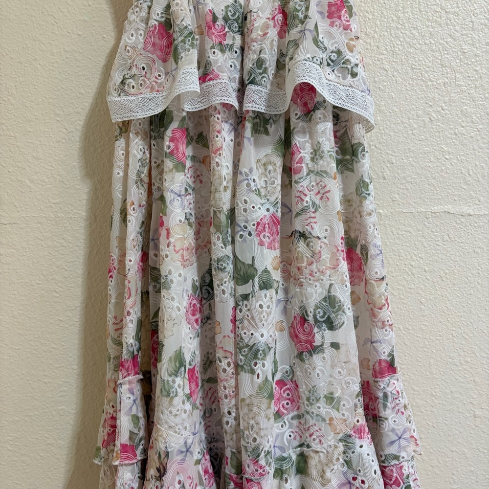 Women’s Tiered floral print chiffon maxi dress V-neck Gianni Bini - Picture 8 of 11